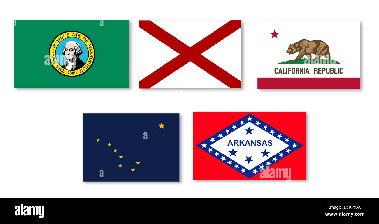 United States State Flag Collection Stock Photo