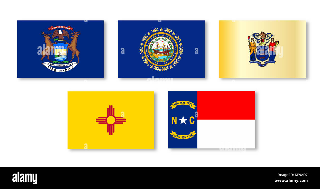 United States State Flag Collection Stock Photo