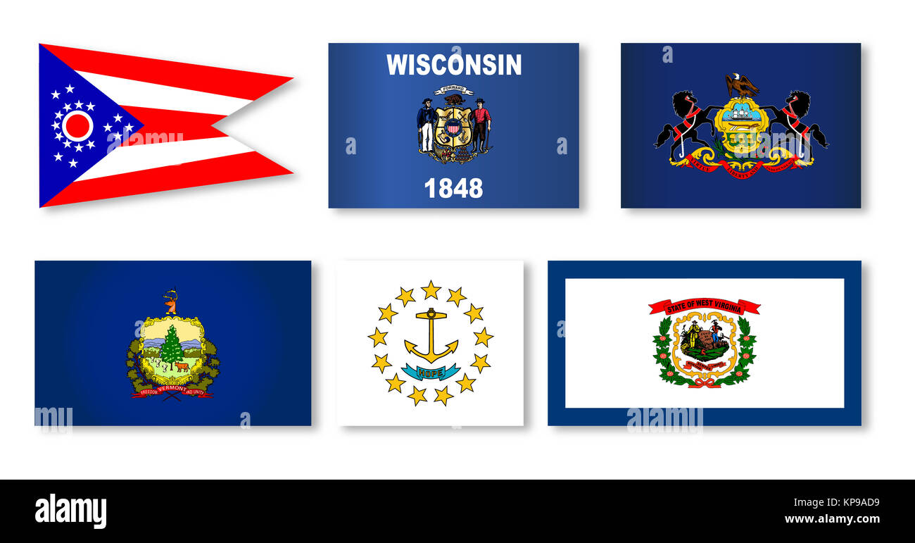 United States State Flag Collection Stock Photo