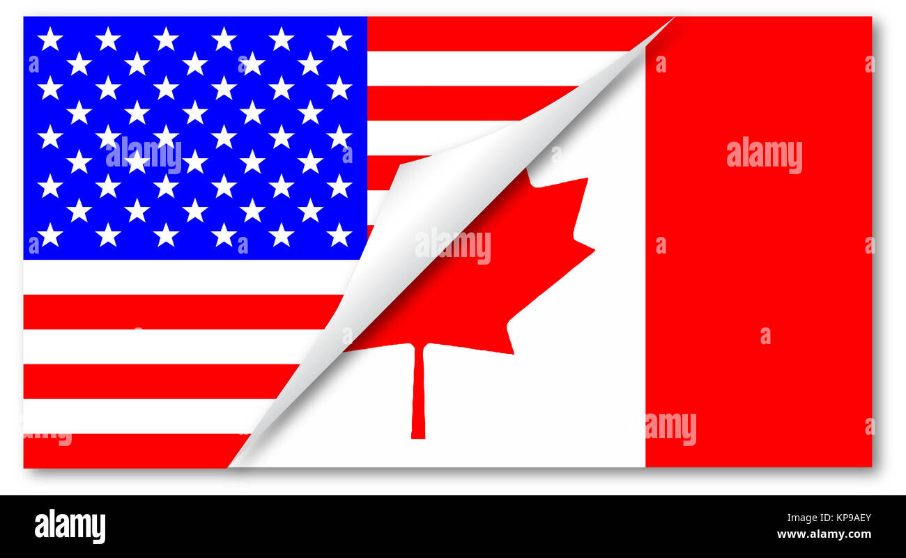 United States and Canada Flags Combined Stock Photo - Alamy