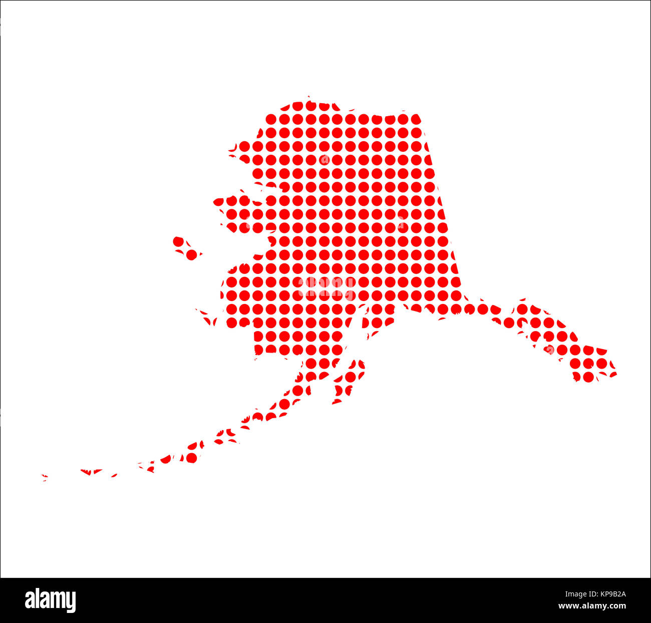 Red Dot Map of Alaska Stock Photo Alamy