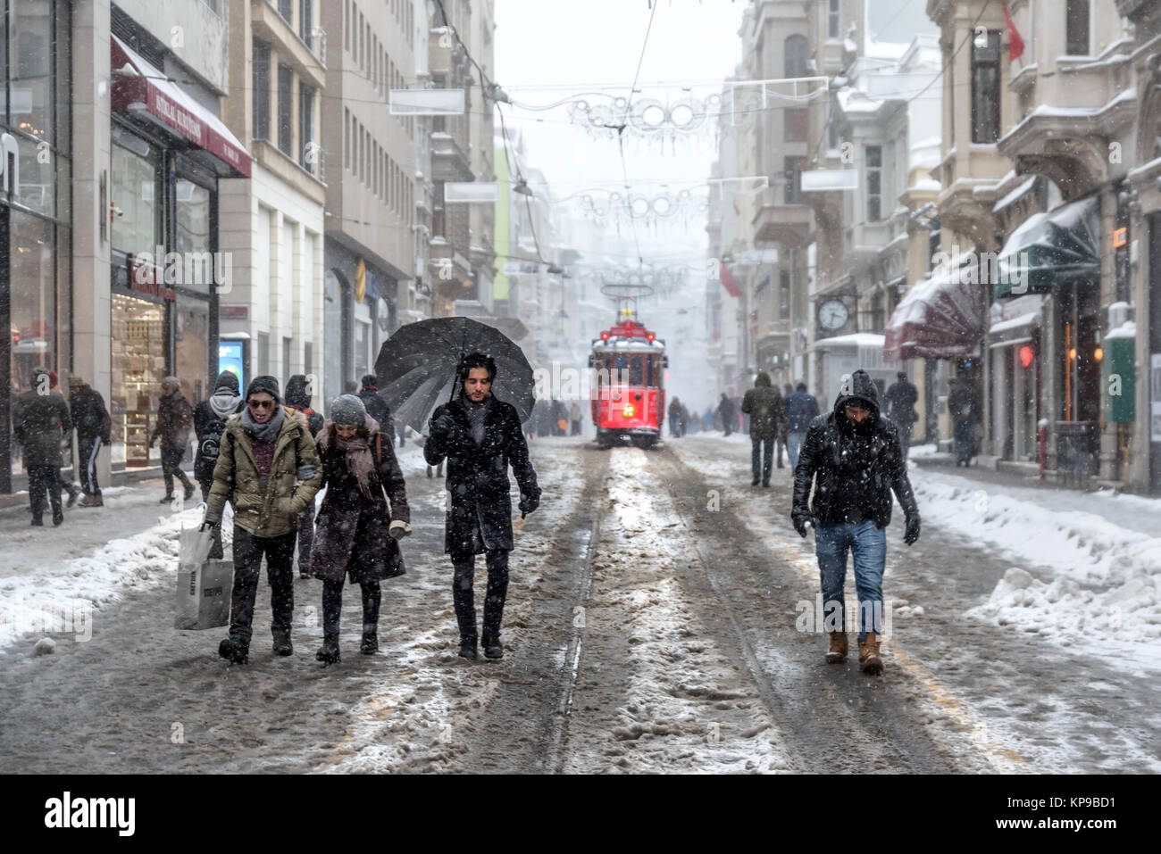 Turkey Snowing Istanbul turkey people taksim winter snow hi-res stock photography and ...