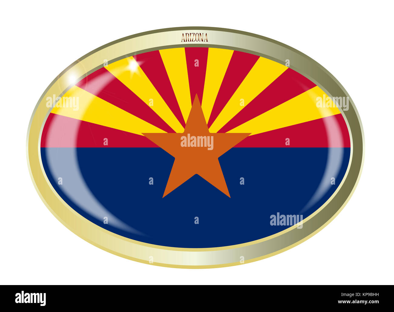 Arizona State Flag Oval Button Stock Photo - Alamy