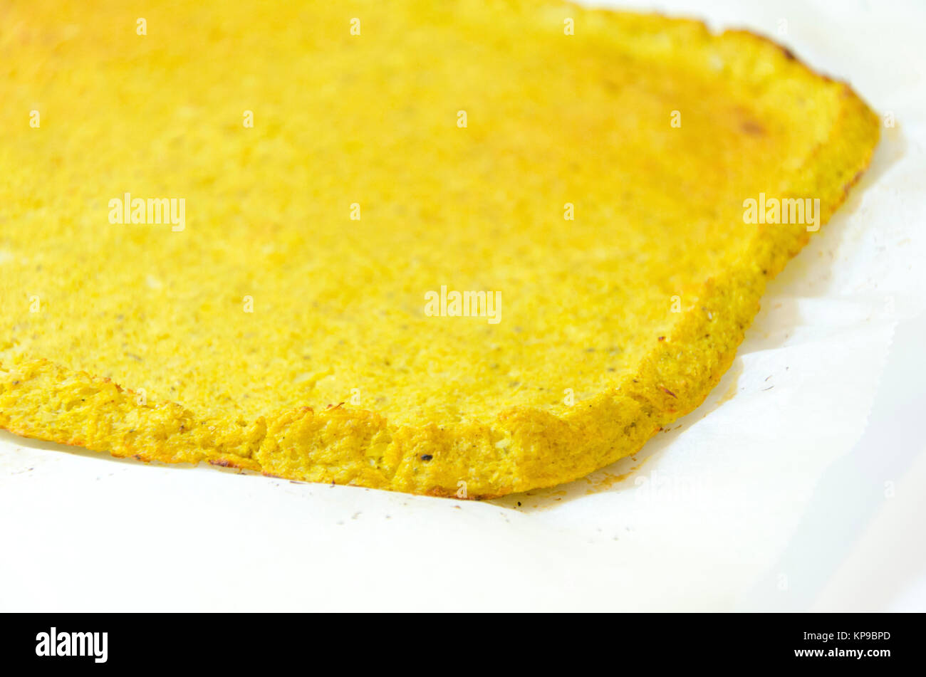 Cauliflower pizza crust Stock Photo