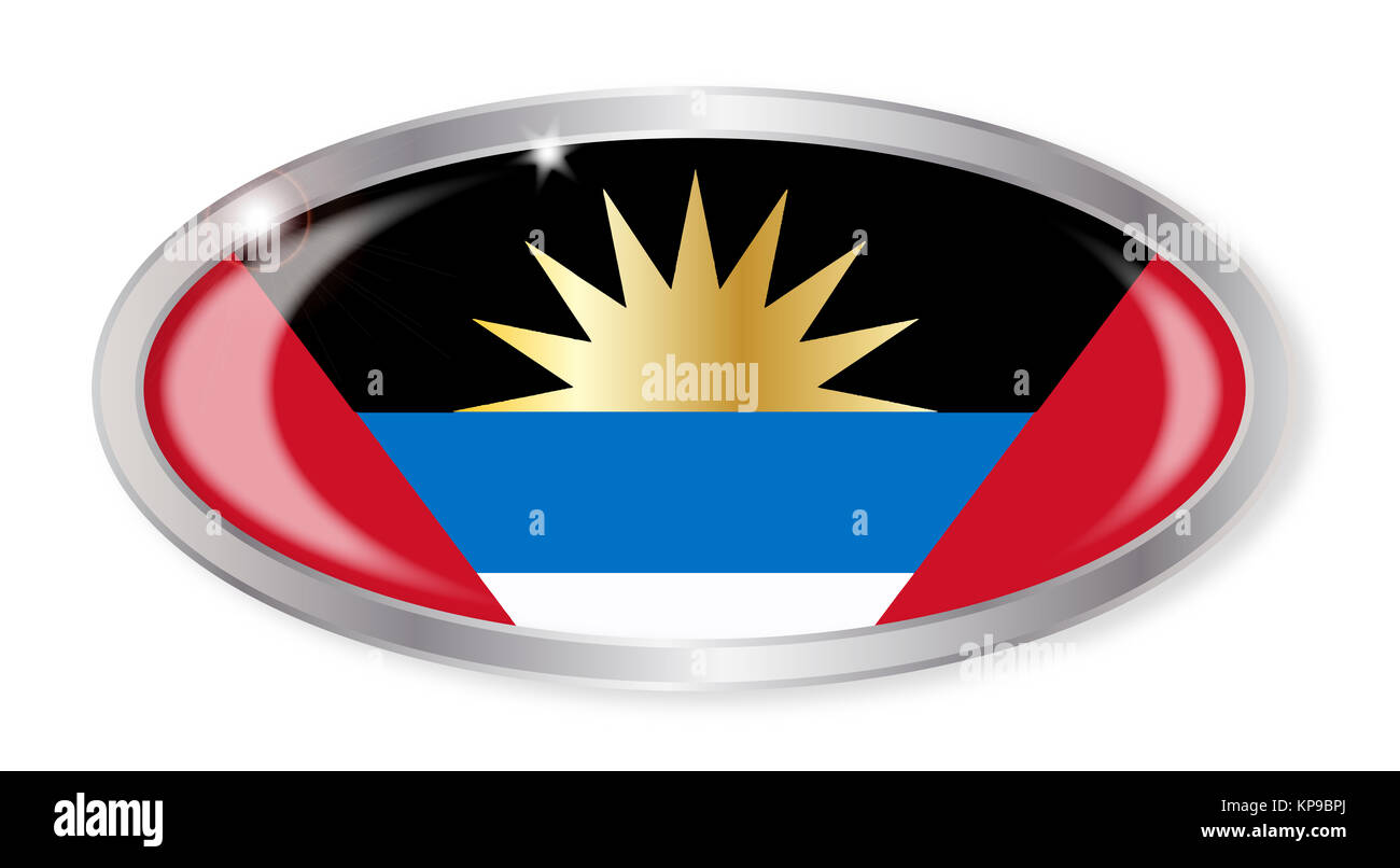 Antigua And Barbuda Flag Oval Button Stock Photo - Alamy