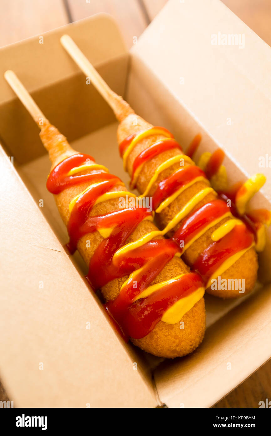 Corn dog take away Stock Photo Alamy