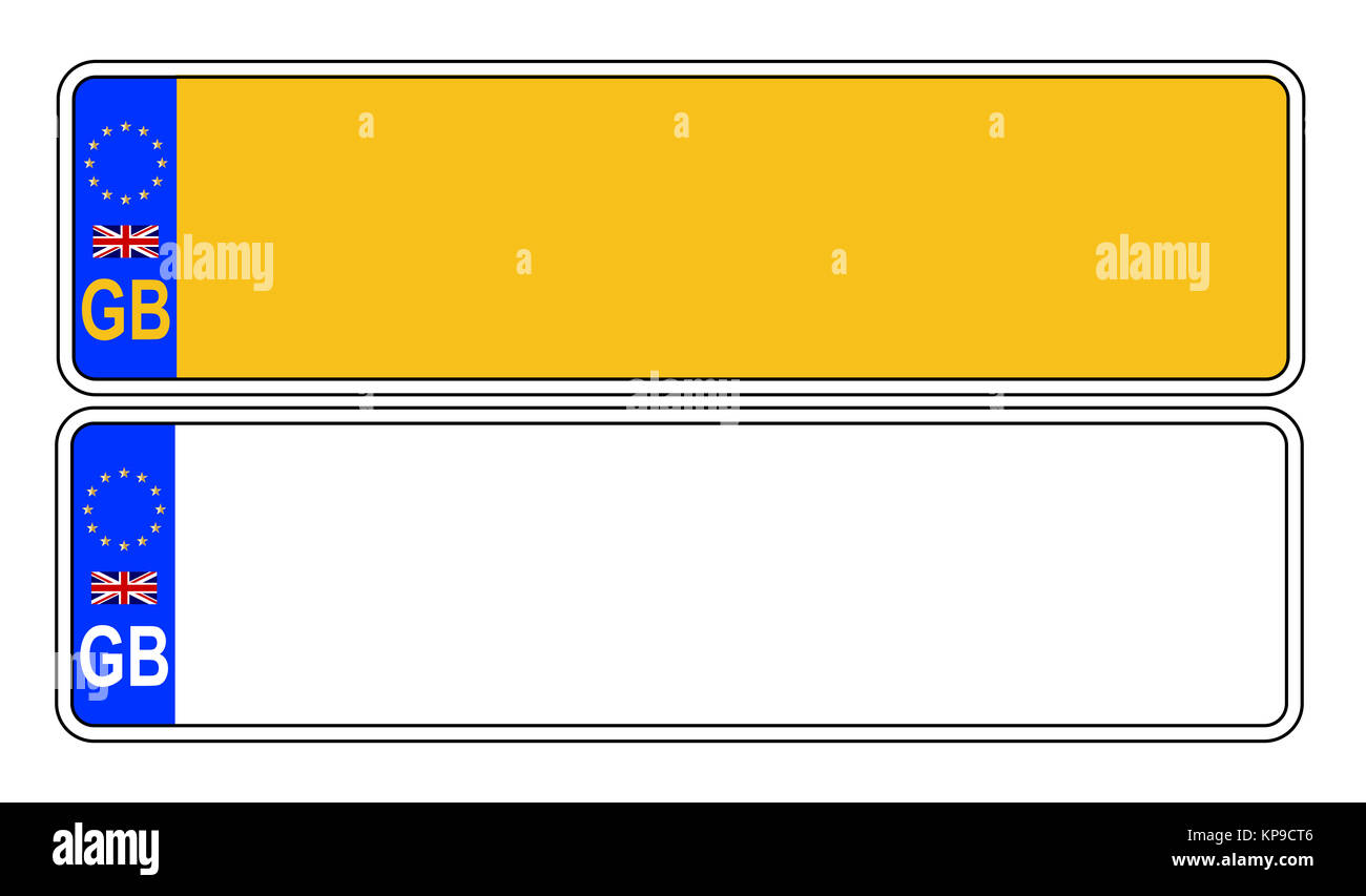 UK Front And Back Number Plate Stock Photo - Alamy