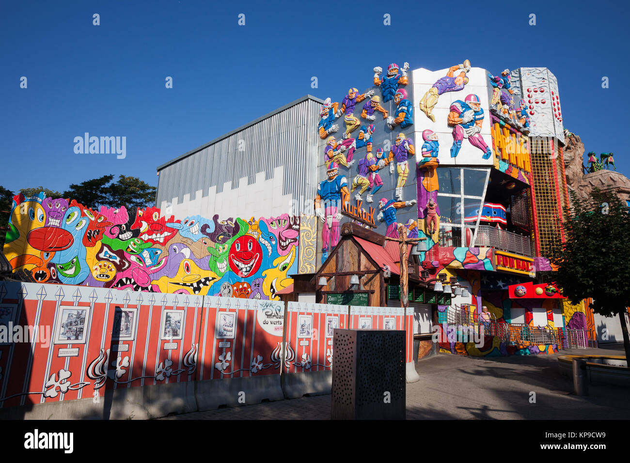 Attractions in Prater amusement park in Vienna city, Austria, Europe