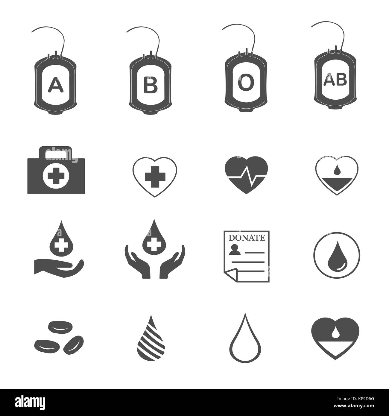 blood donation and save people life icons set vector Stock Photo