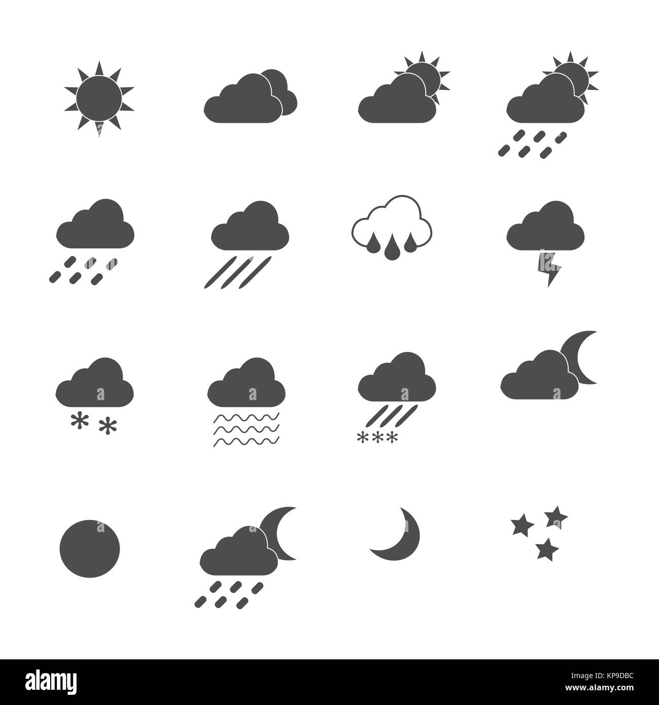 Weather icons set vector Stock Photo