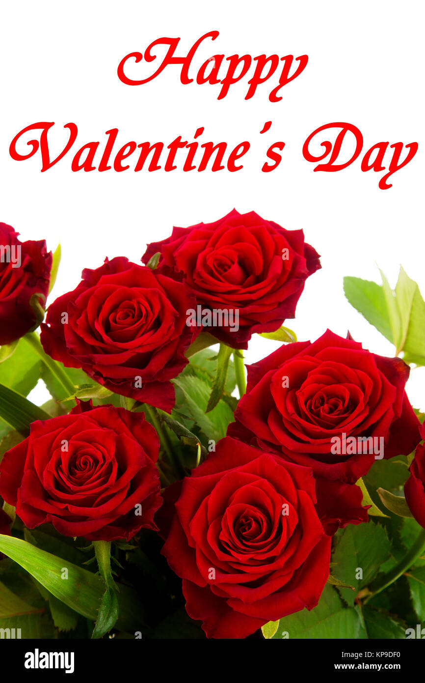Happy Valentines Day red roses Stock Photo Alamy