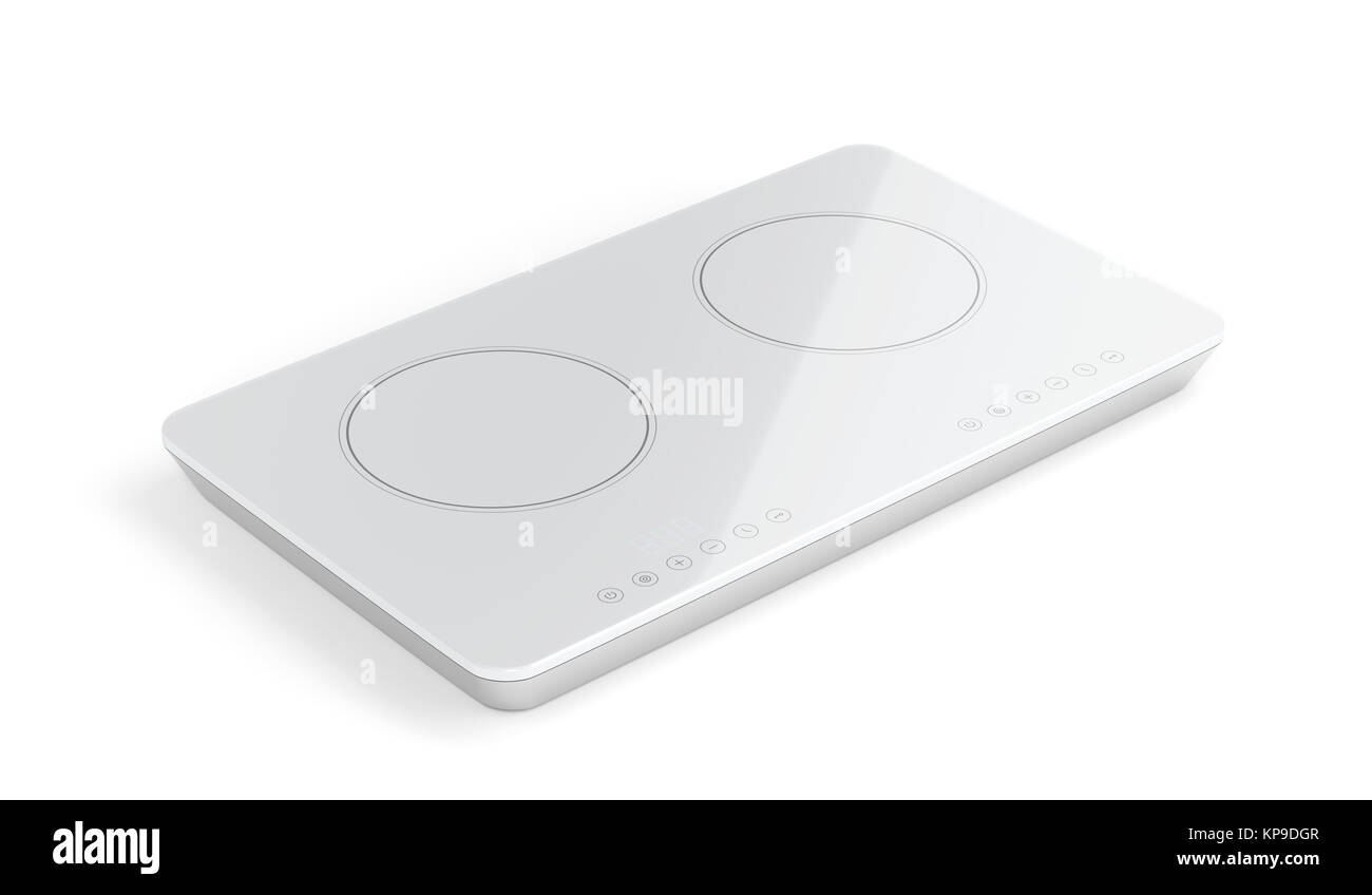 White ceramic cooktop Stock Photo Alamy