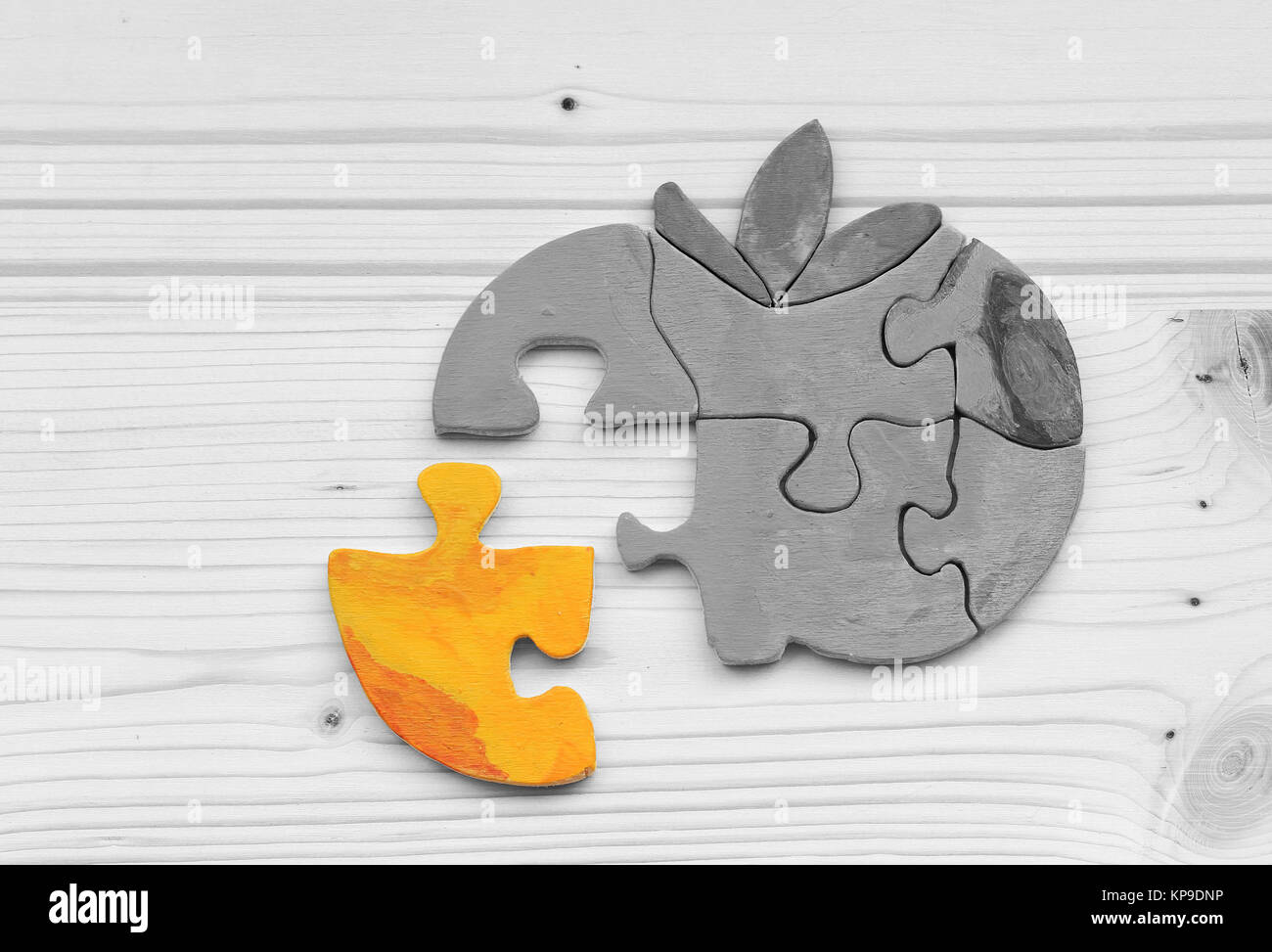 The missing puzzle piece or the slightly different part Stock Photo