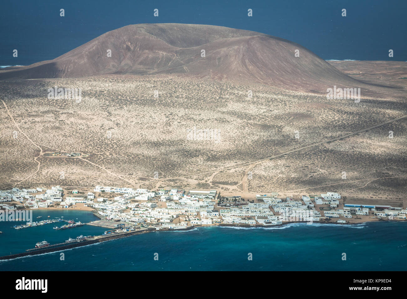 view of the part of graciosa island from mirador del rio,lanzarote island,canary islands,spain Stock Photo