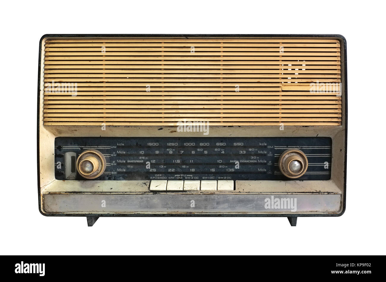 Retro blaster cassette tape recorder isolated on white background Stock