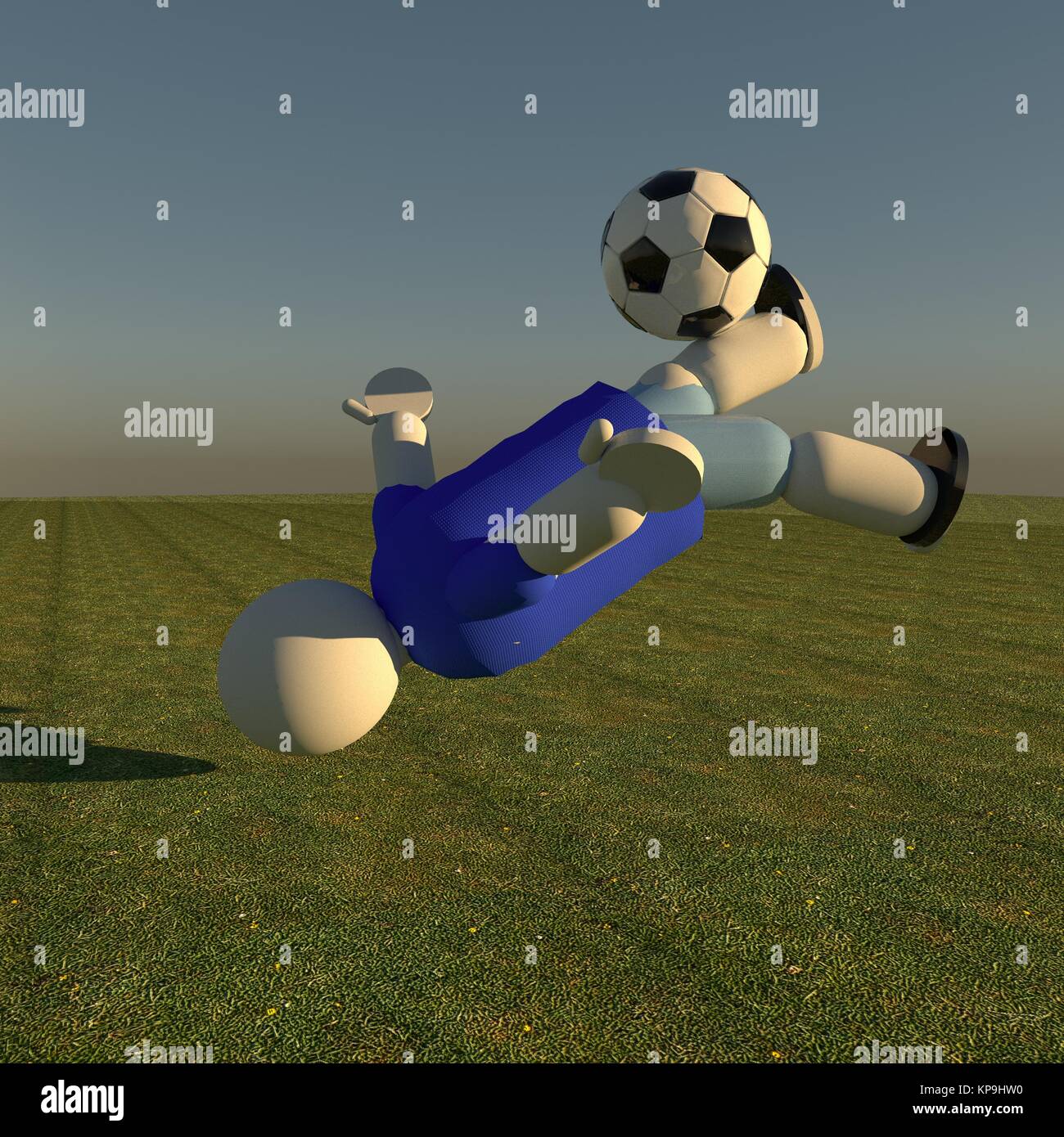 Soccer player doing bicycle Stock Photo Alamy