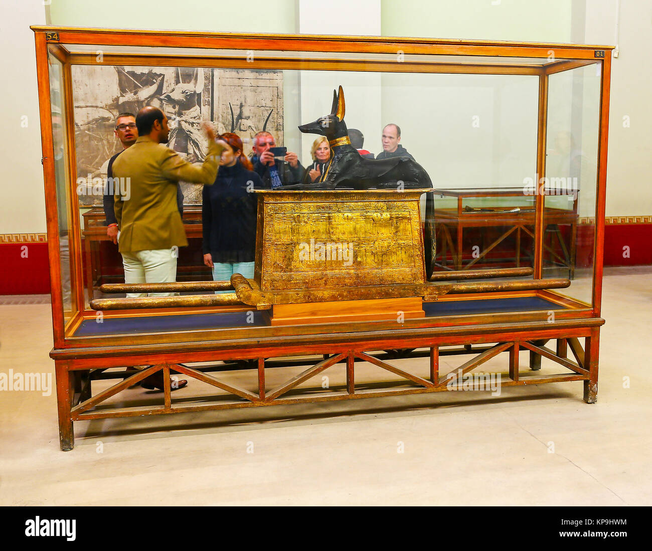 Anubis on an Ark from King Tutankhamen's tomb, Egyptian Museum of Antiquities, Cairo, Egypt Stock Photo