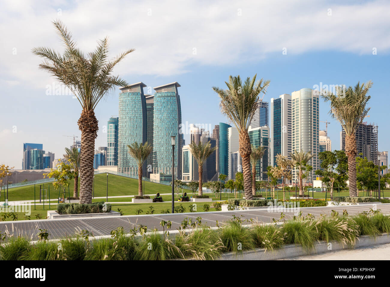 Park in the city of Doha, Qatar Stock Photo - Alamy