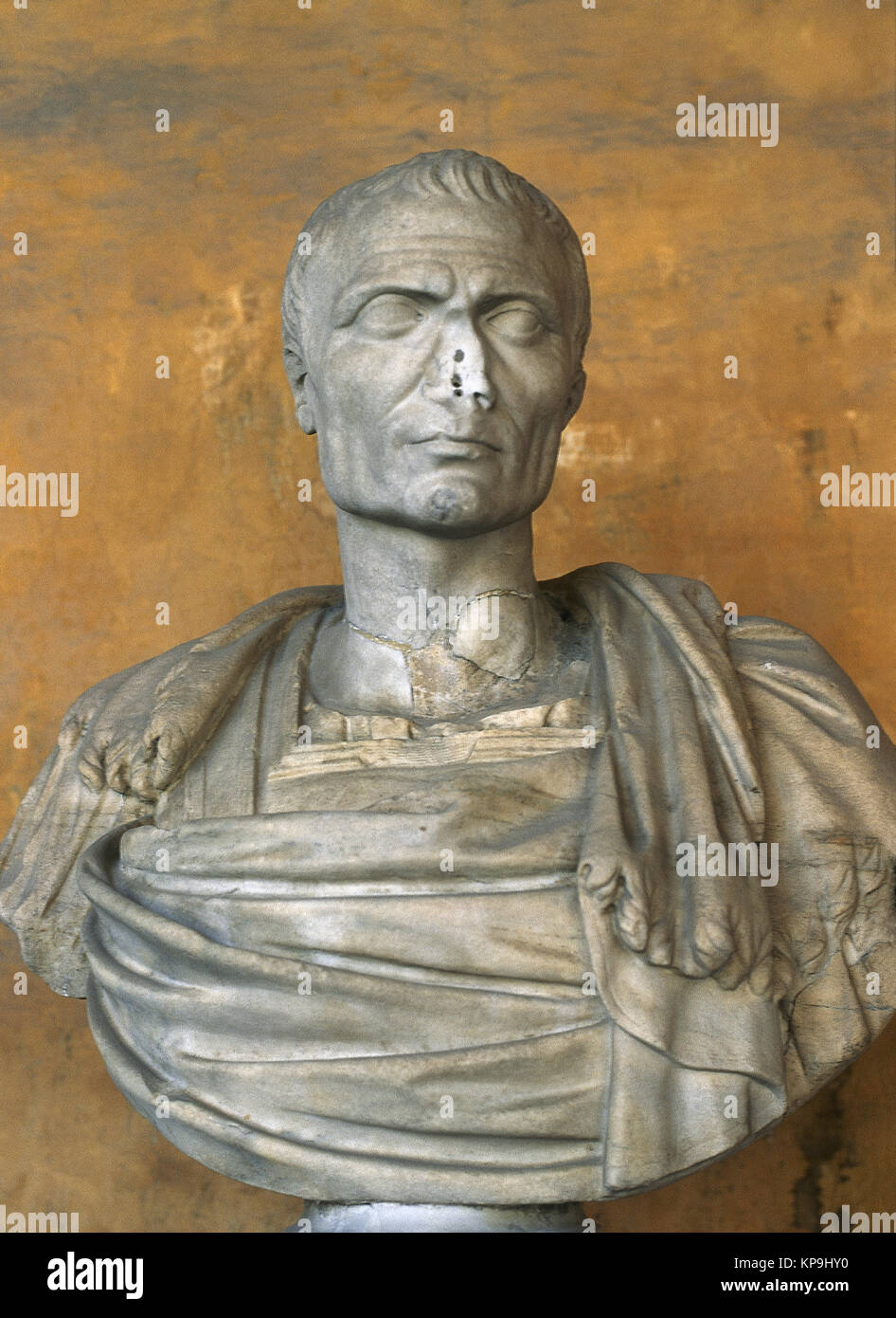 Julius Caesar (100BC-44 BC). Roman politician and general. Roman Republic. Marble bust. Baths of Diocletian (National Roman Museum) Rome. Italy. Stock Photo