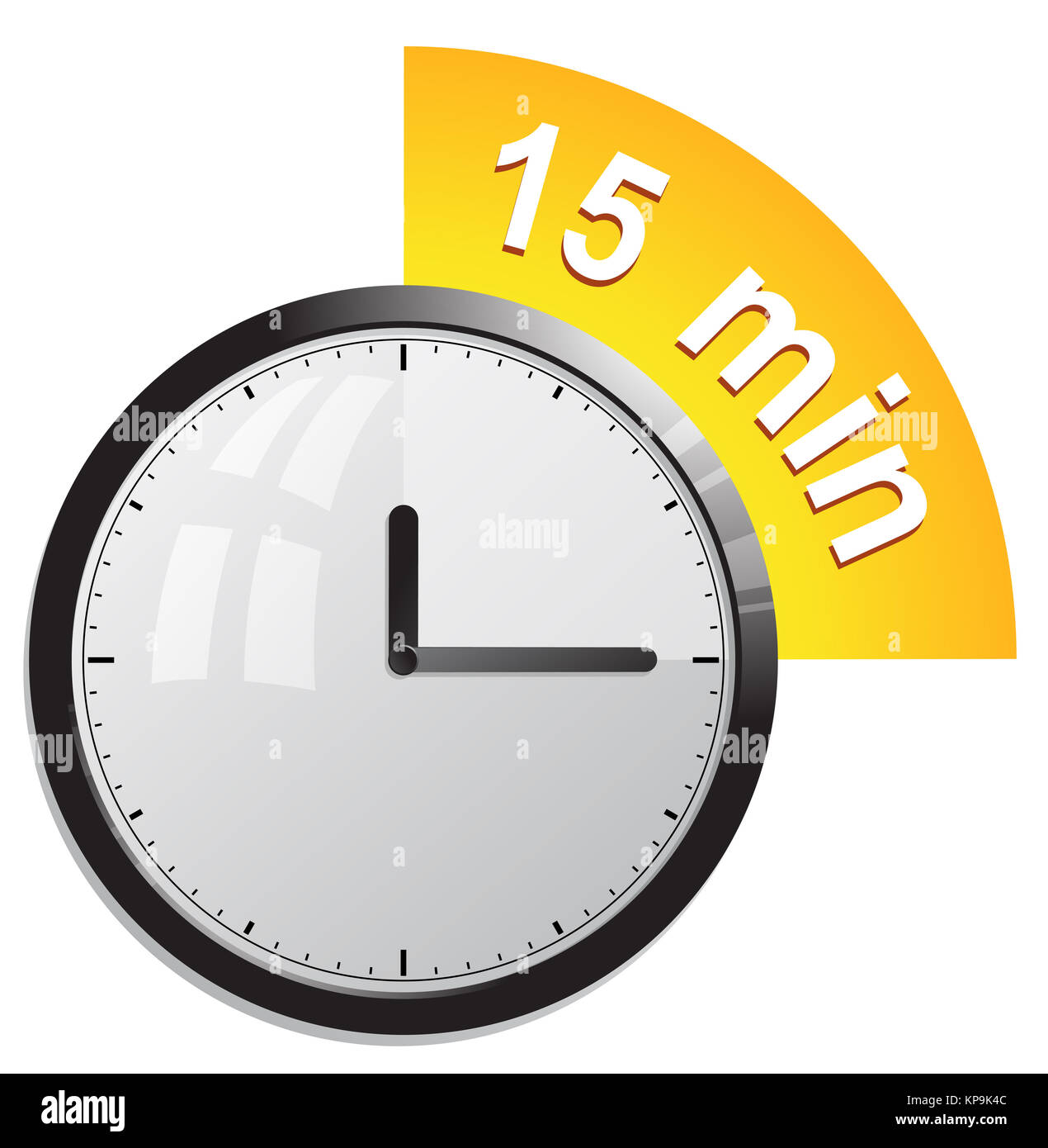 Clock 15 Minutes To Go — Stock Vector © sarahdesign85 