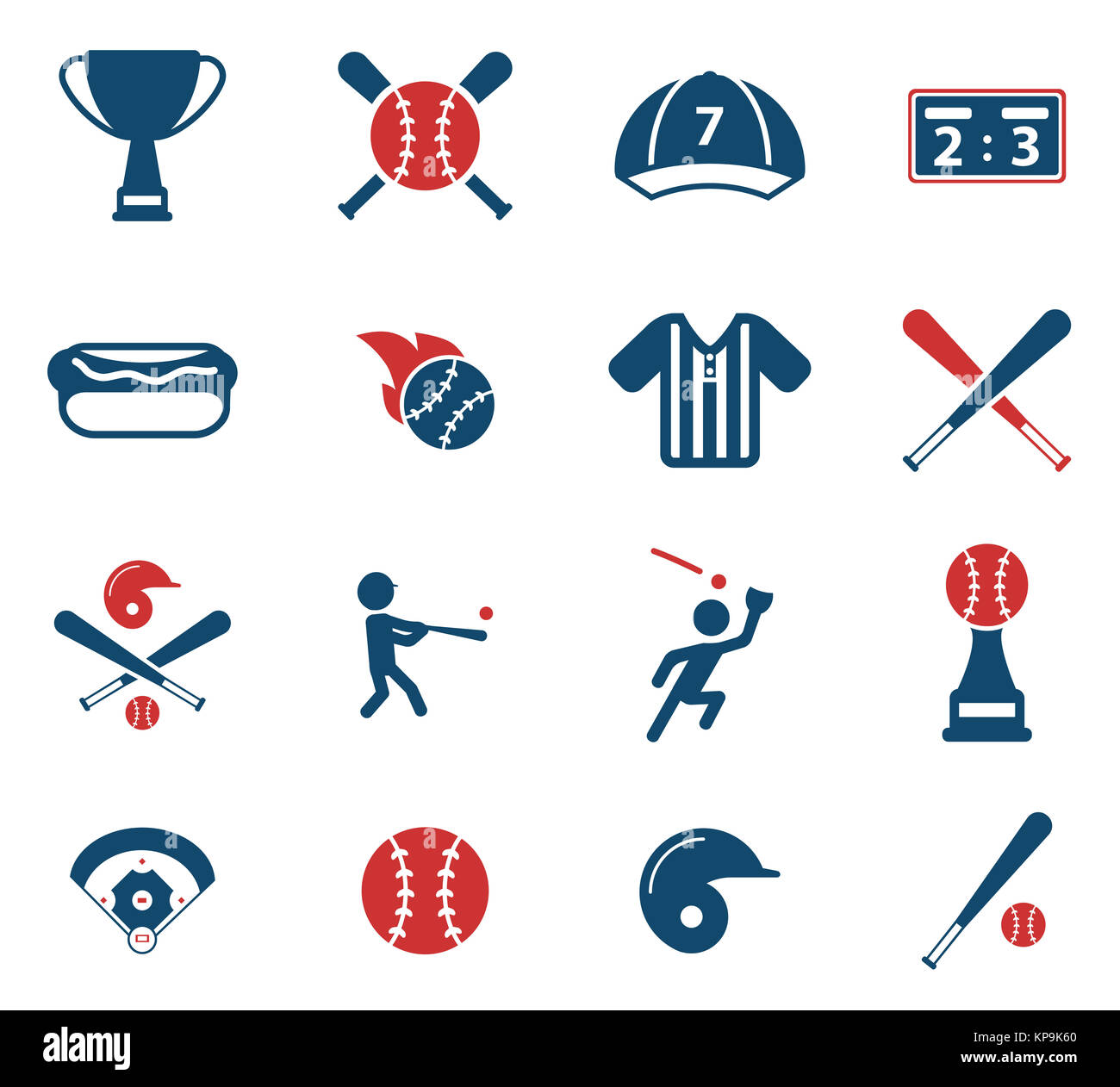 Baseball simply icons Stock Photo - Alamy