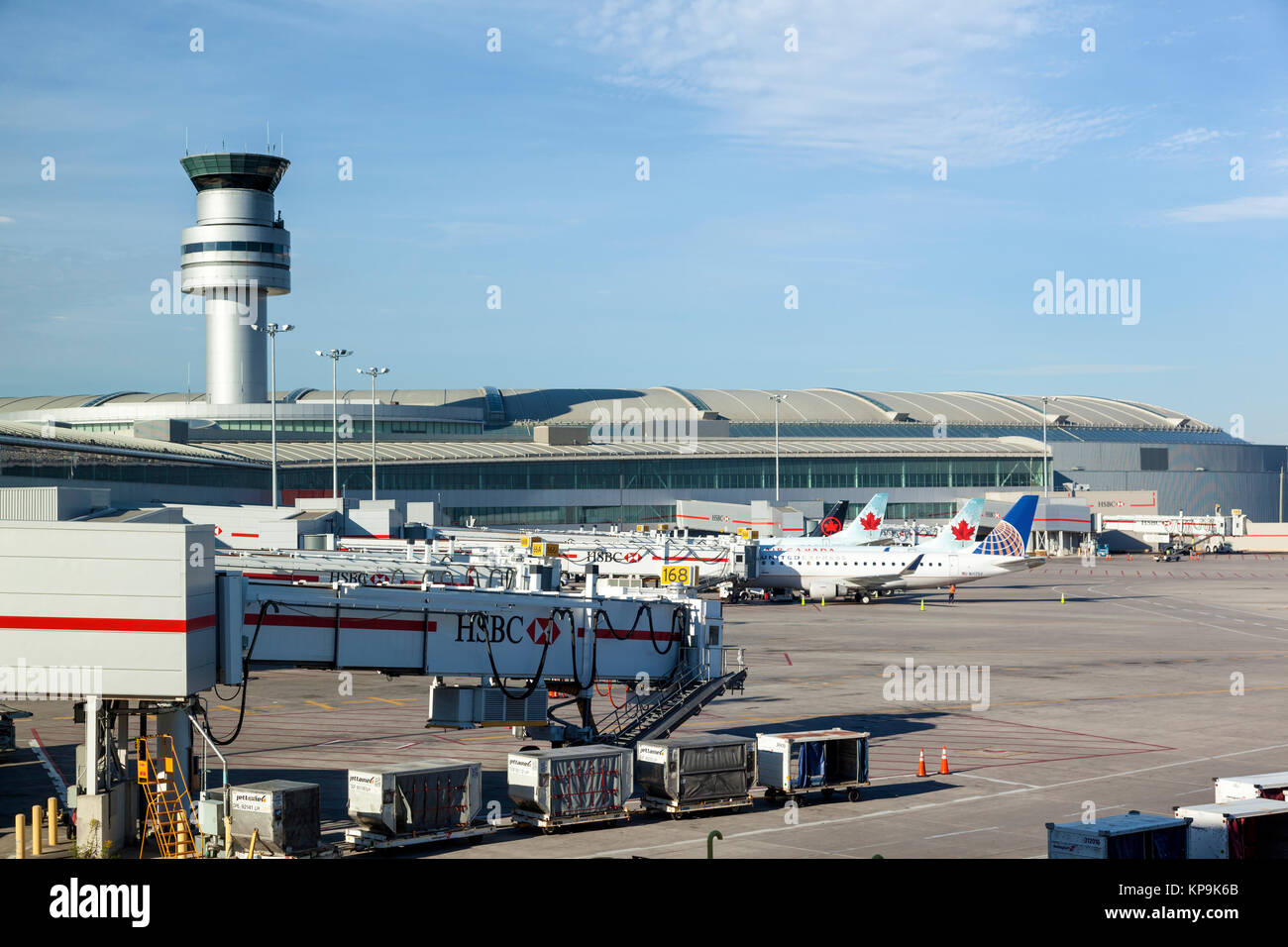 Toronto, Canada - Oct 22, 2017: Air Canada and rouge airplanes at the Toronto Pearson International Airport, Canada Stock Photo
