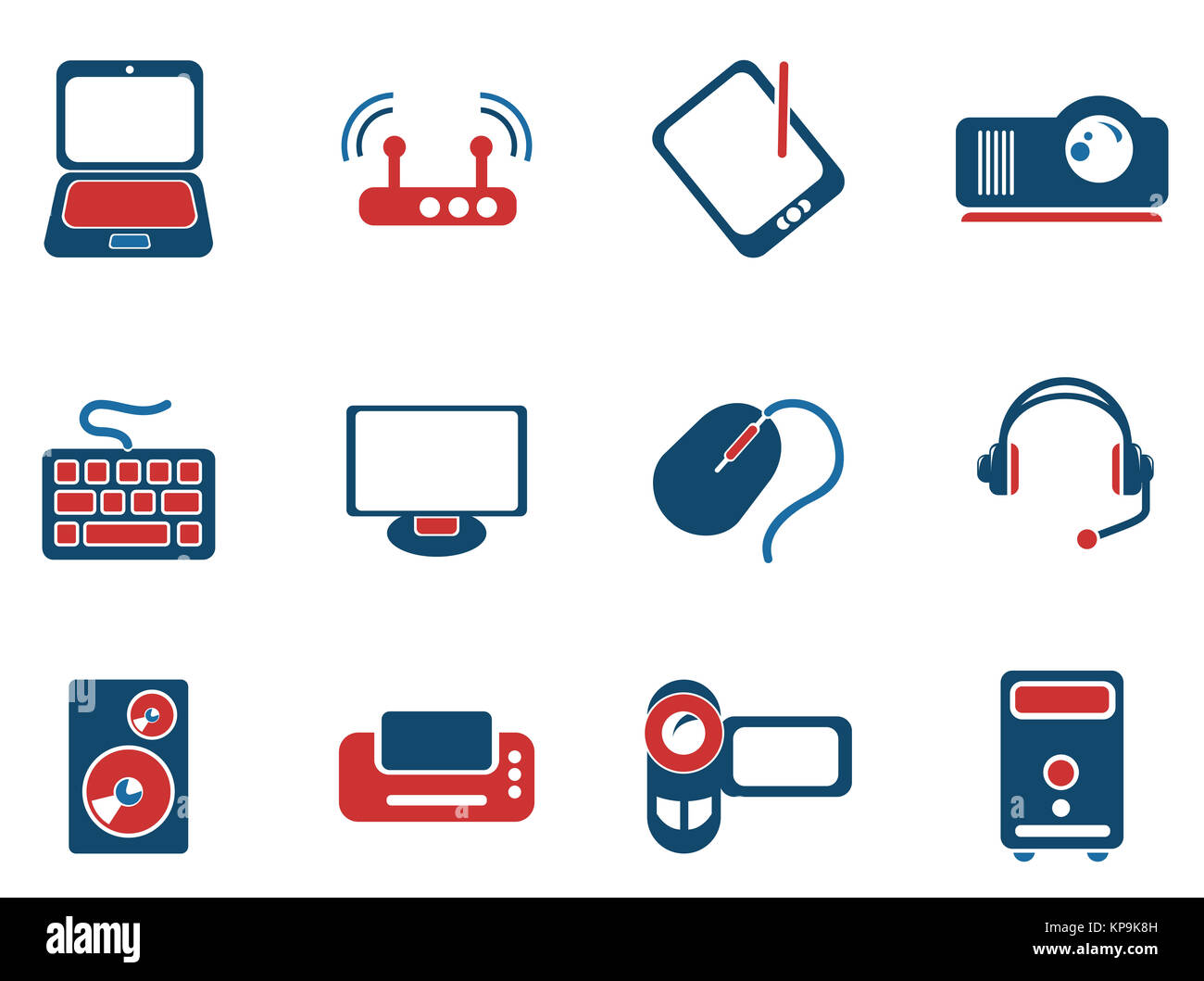 Computer equipment simple vector icons Stock Photo Alamy
