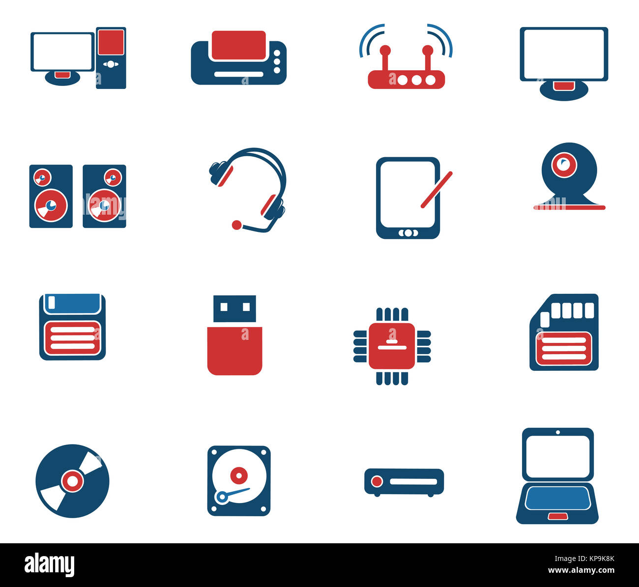 Computer equipment simple vector icons Stock Photo Alamy