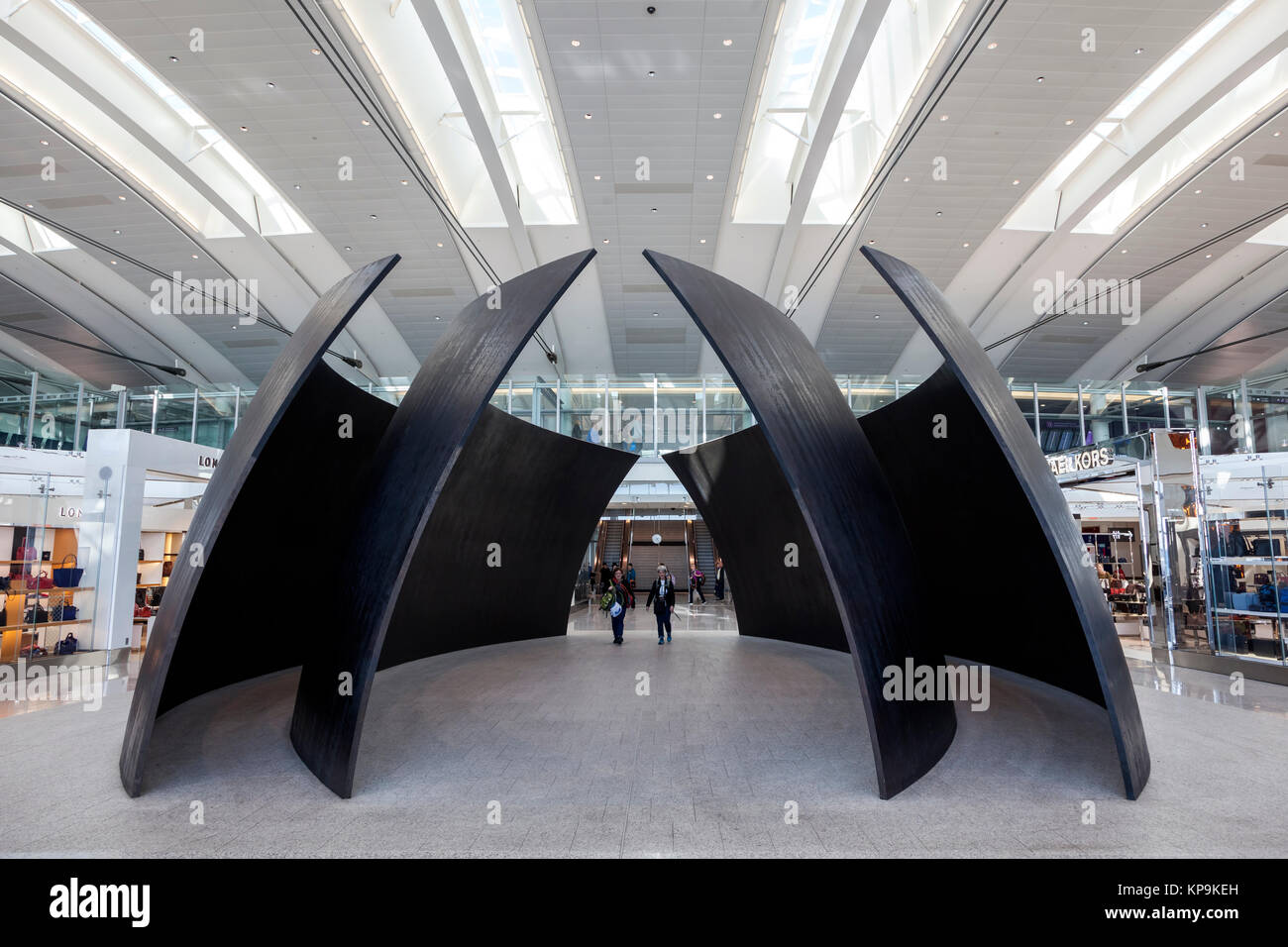 Toronto, Canada - Oct 22, 2017: Contemporary architecture inside of the Toronto Pearson International Airport Stock Photo