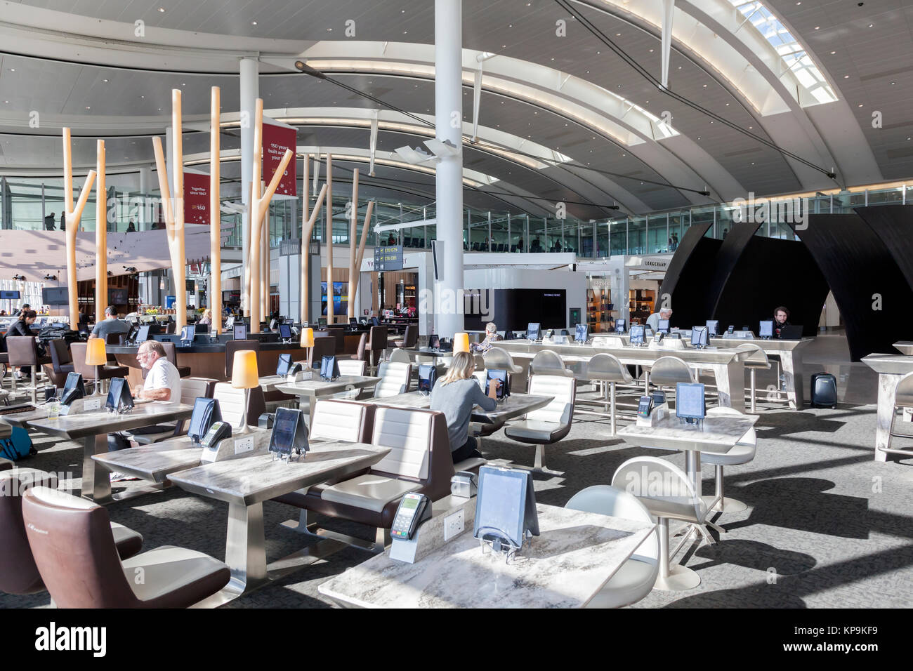 Toronto, Canada - Oct 22, 2017: Contemporary architecture inside of the Toronto Pearson International Airport Stock Photo