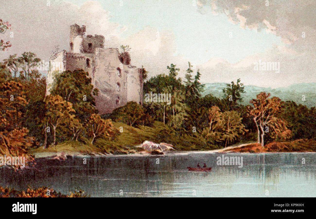 Invergarry Castle, Scotland, Victorian illustration Stock Photo