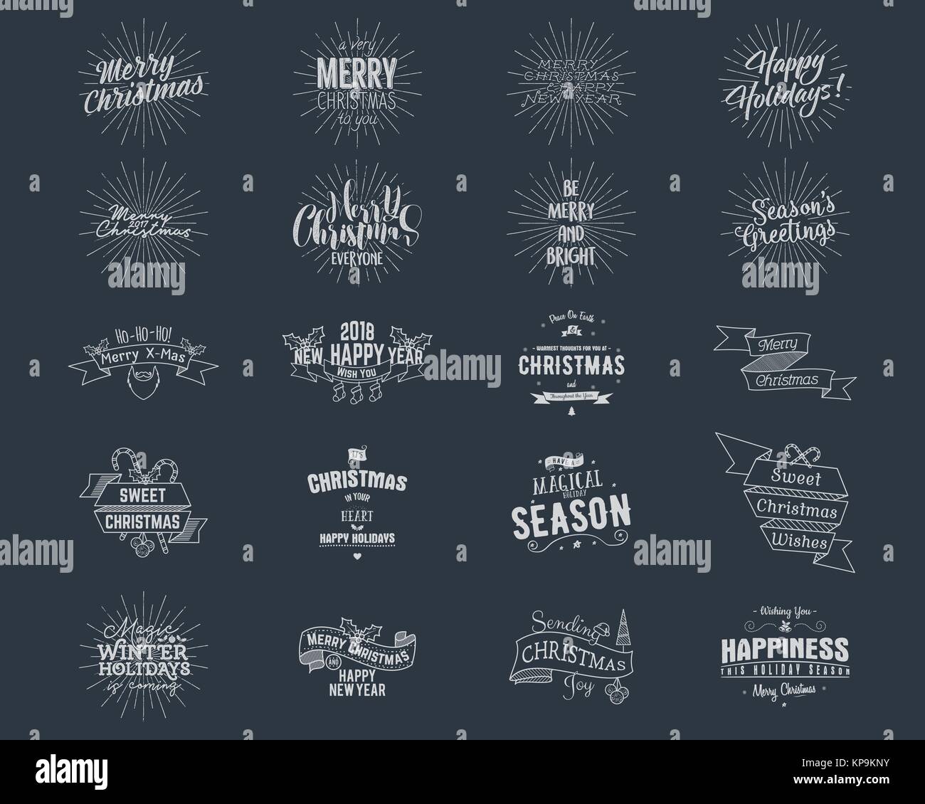 Download Big Christmas Typography Quotes Wishes Bundle Sunbursts Ribbons And Other Xmas Elements Icons New Year Lettering Sayings Vintage Labels Season Stock Vector Image Art Alamy