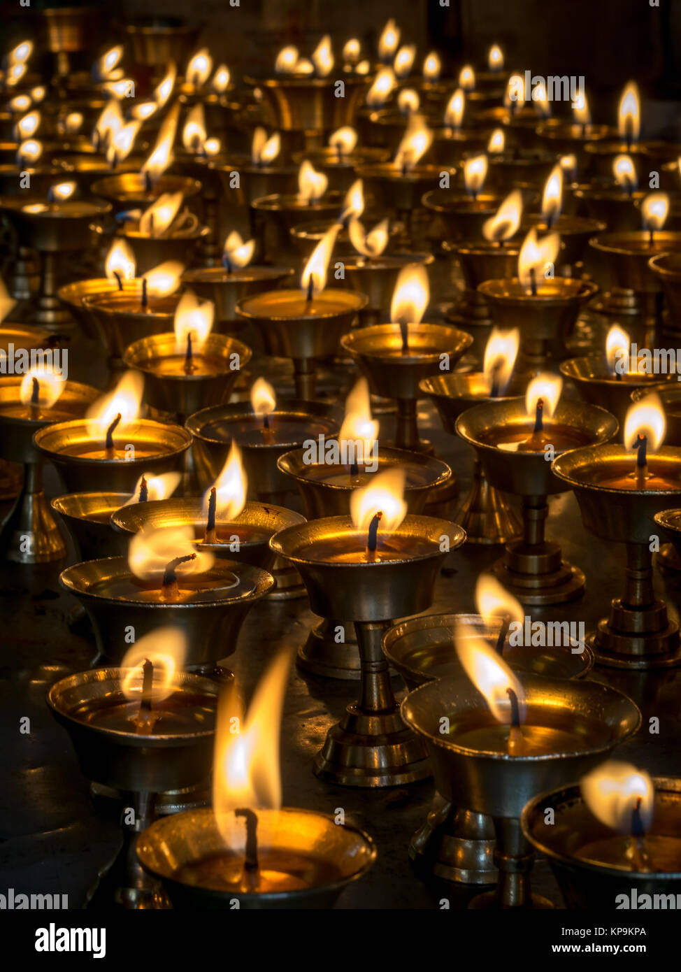 Burning candles in a Temple, Muktinath, Nepal Stock Photo Alamy