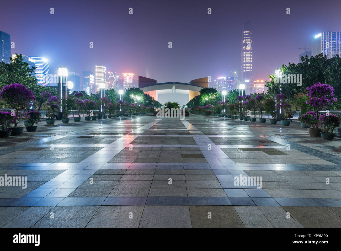 town square in financial district,Hong Kong of China. Stock Photo