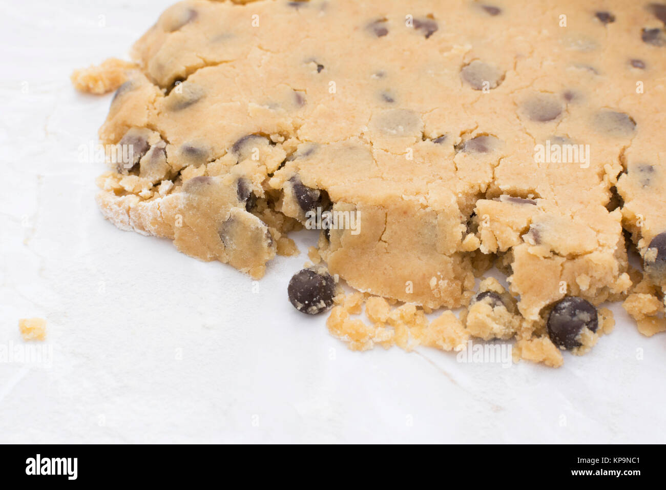 Closeup of crumbly chocolate chip cookie dough Stock Photo Alamy