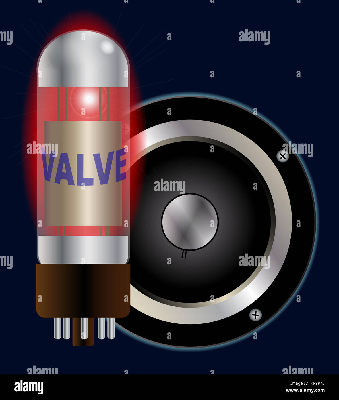 Amplifier Valve And Speaker Cone Stock Photo Alamy