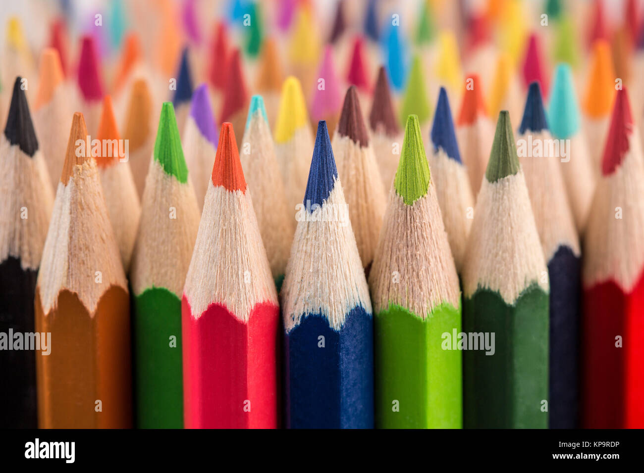 Close up of color pencil pile pencil nibs Stock Photo Alamy