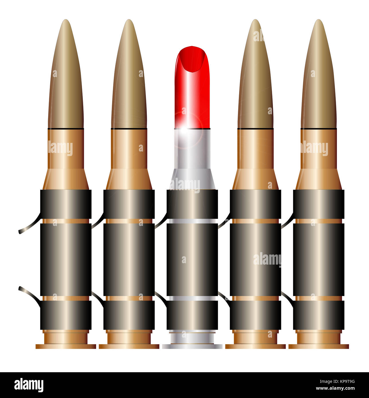 Bullet Belt With Lipstick Stock Photo - Alamy