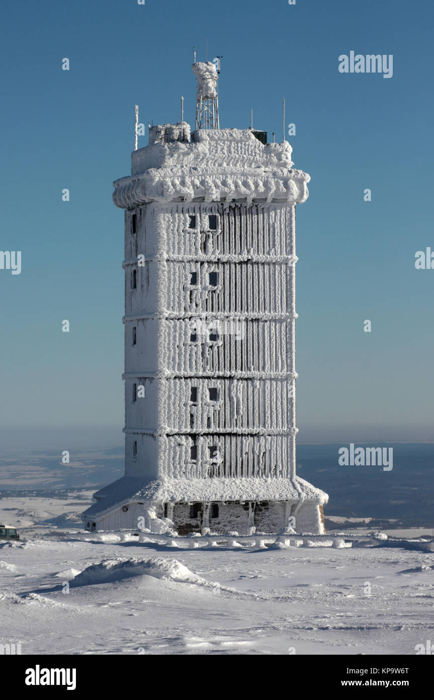 Weather station on the Brocken summit Stock Photo Alamy
