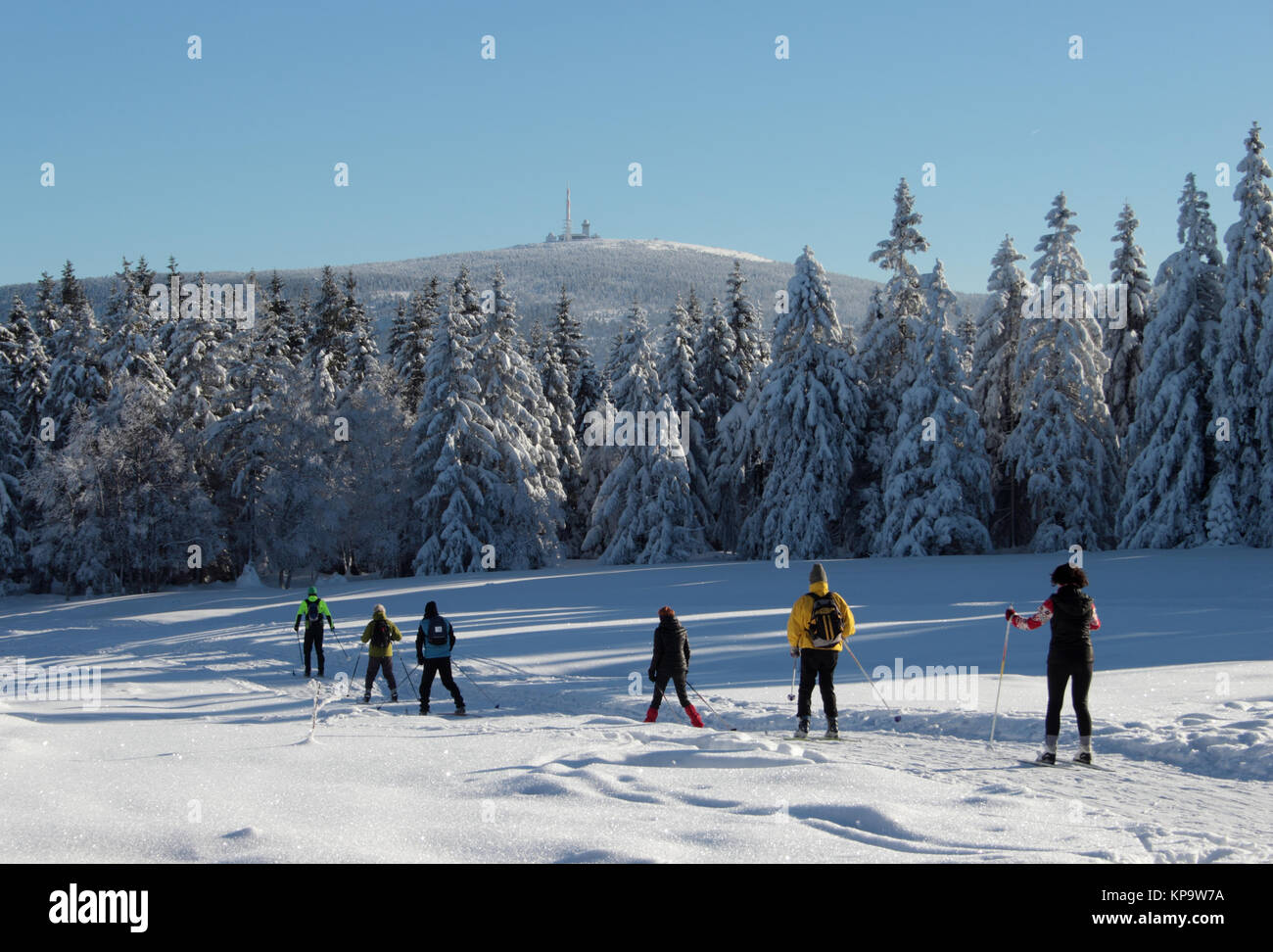 Ski tour from the peat house to the Brocken Stock Photo - Alamy