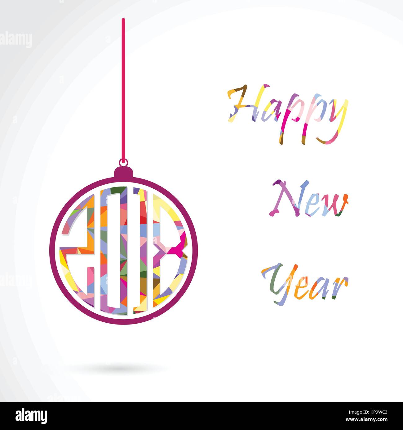 Happy New Year 2018 card design.Vector Illustration Stock Vector