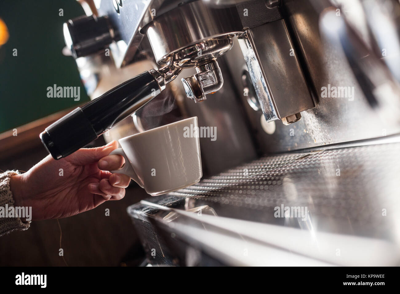 Espresso making machine Stock Photo Alamy