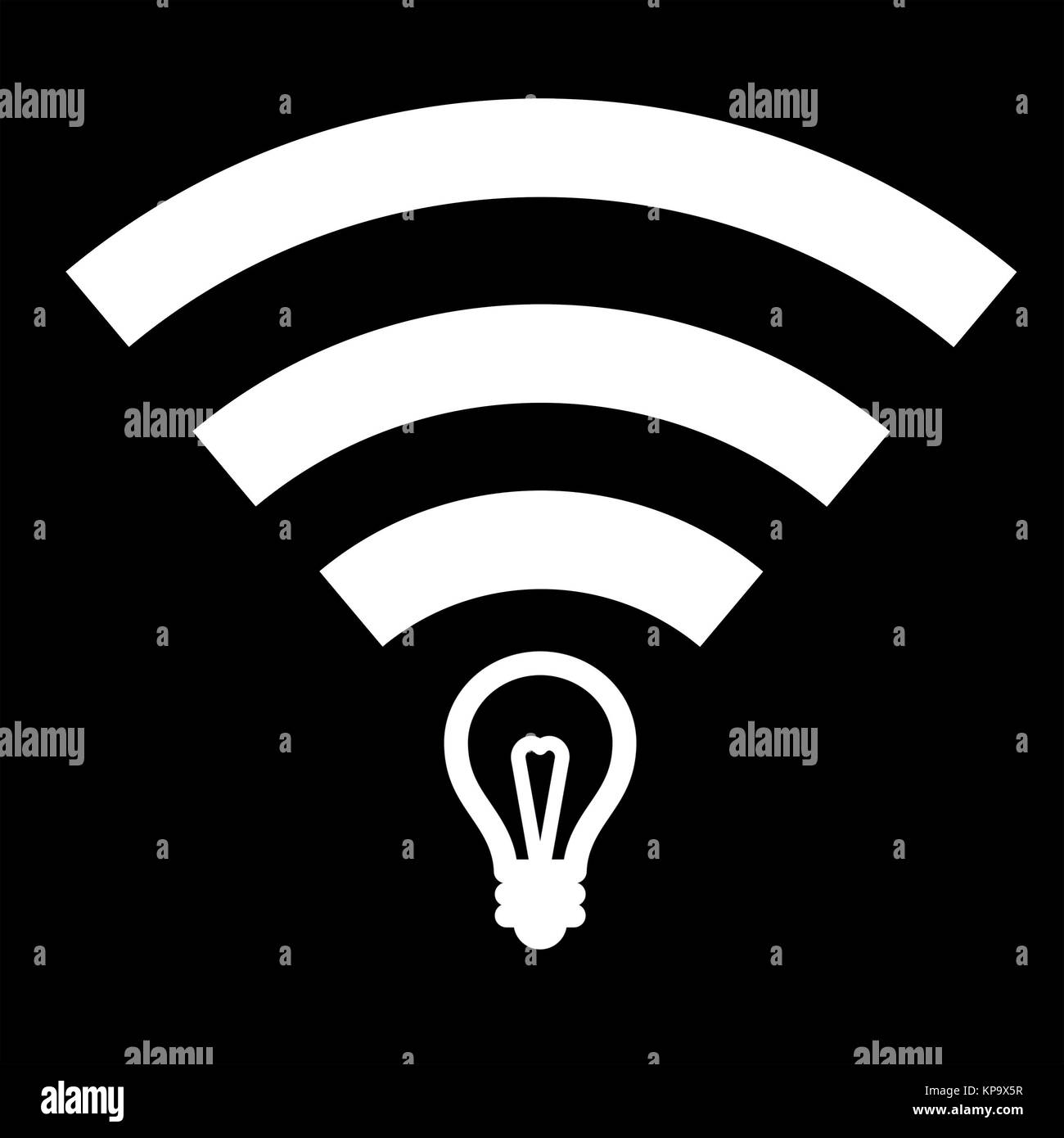 Li-Fi icon design. Li-Fi zone sign. isolated on white / black background. Stock Photo