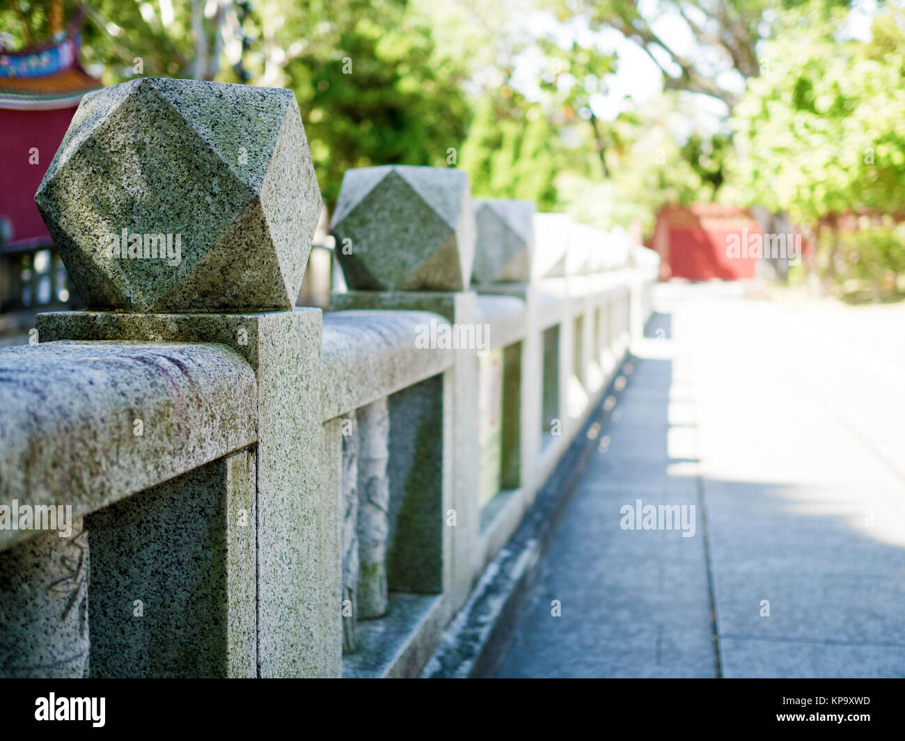 stone fence in chinese garden Stock Photo