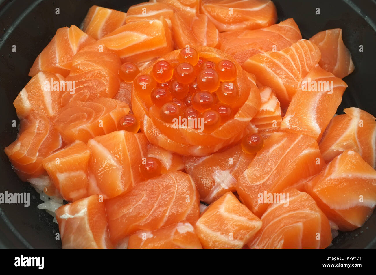 Raw and fresh salmon meat and salmon roe Stock Photo Alamy