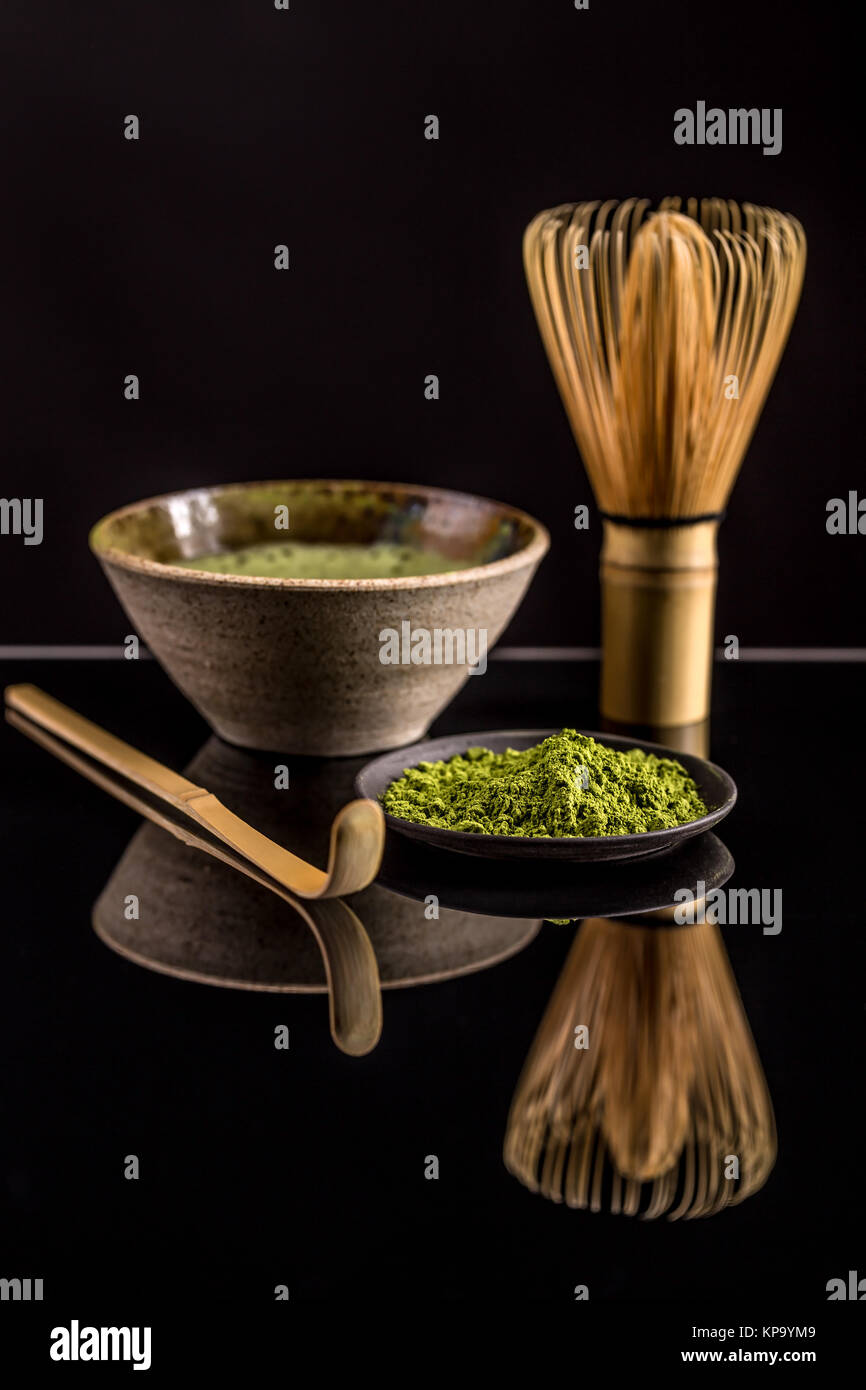 Organic green matcha tea Stock Photo - Alamy