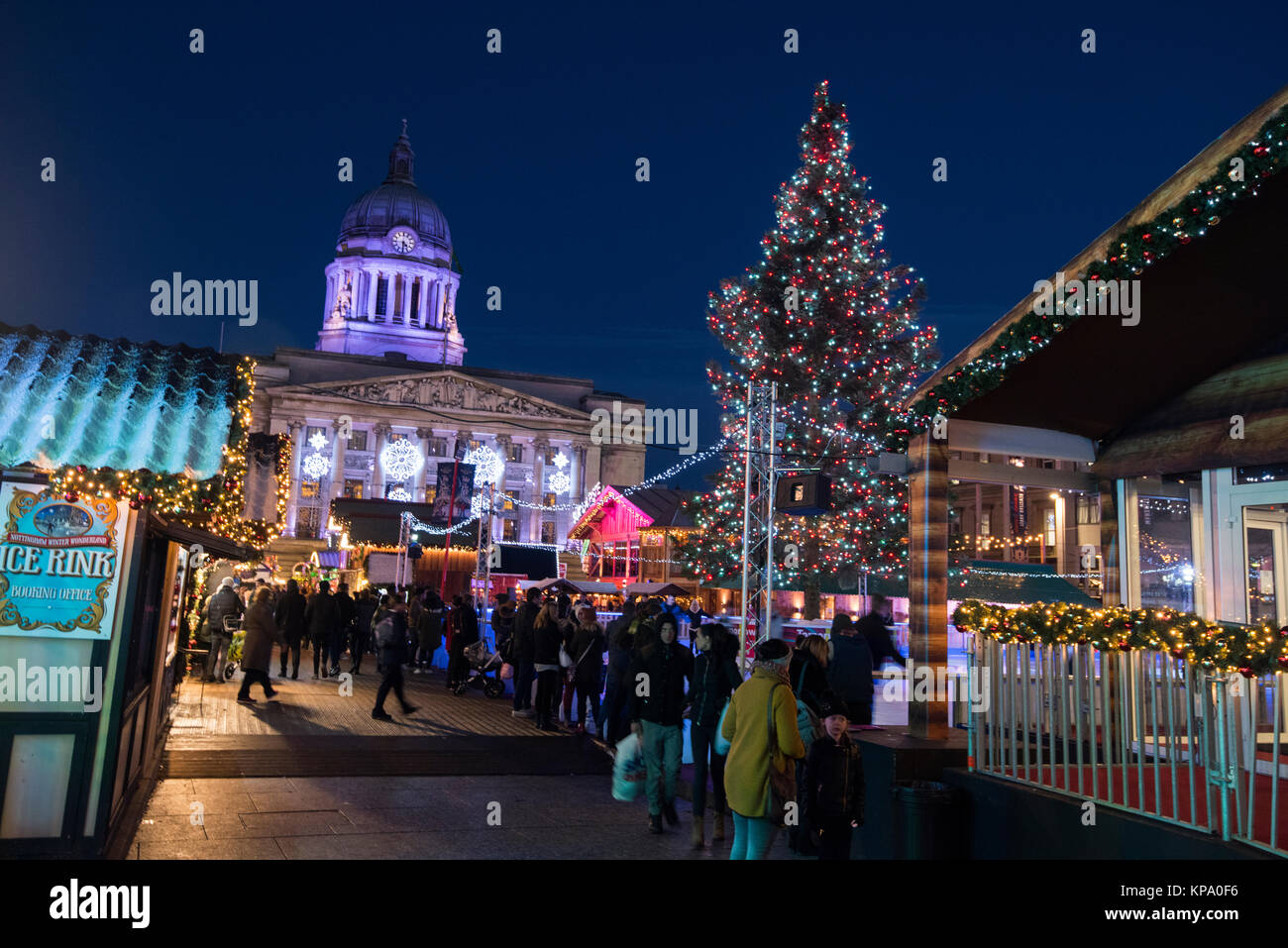 Nottingham old market square christmas hires stock photography and