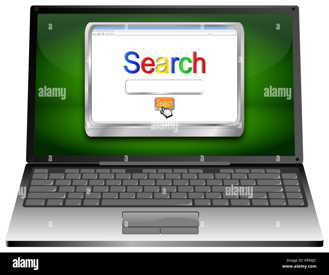 Laptop with internet web search engine Stock Photo - Alamy