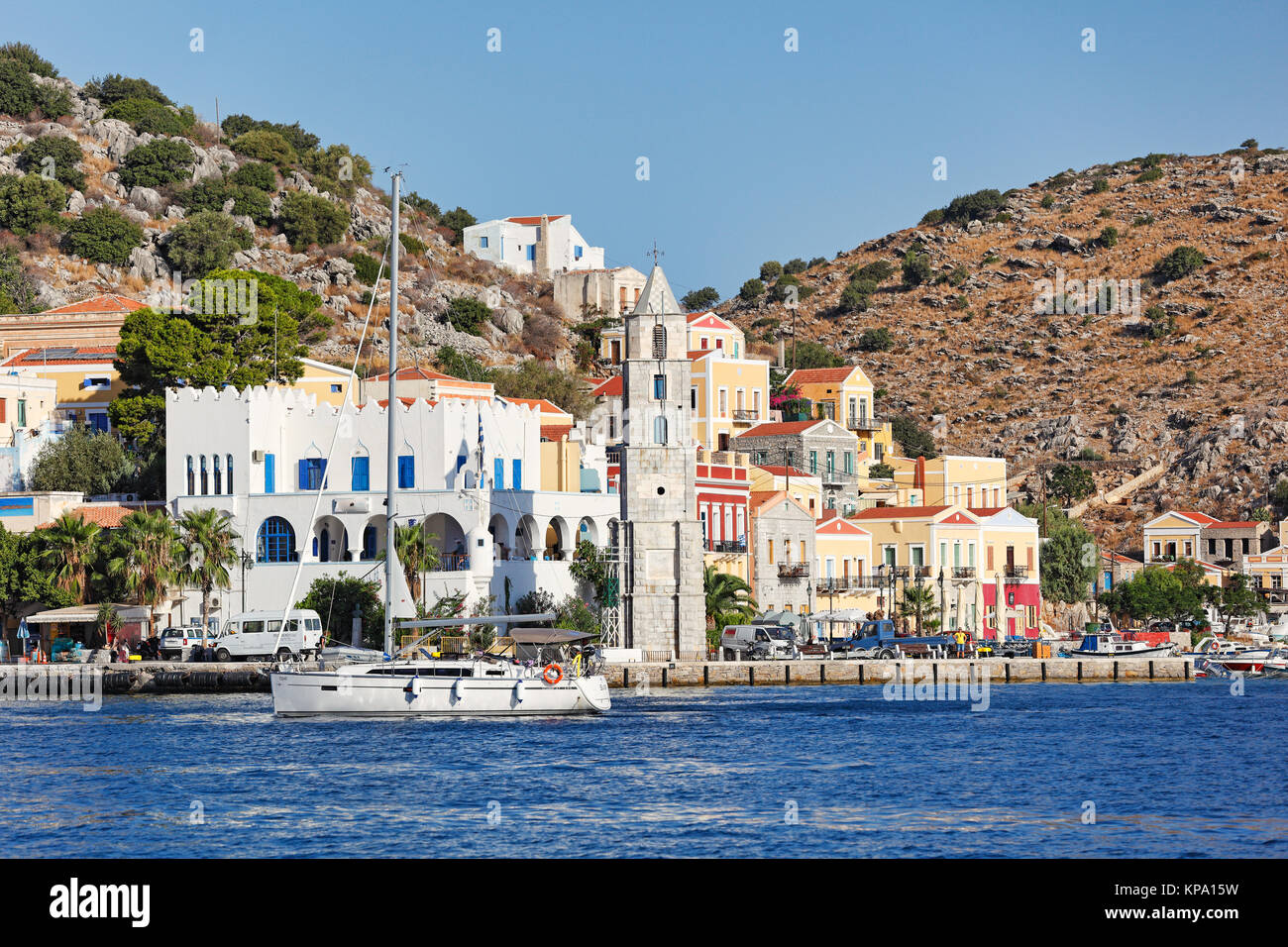 The port of Symi island is definitely the most beautiful in Greece Stock  Photo - Alamy