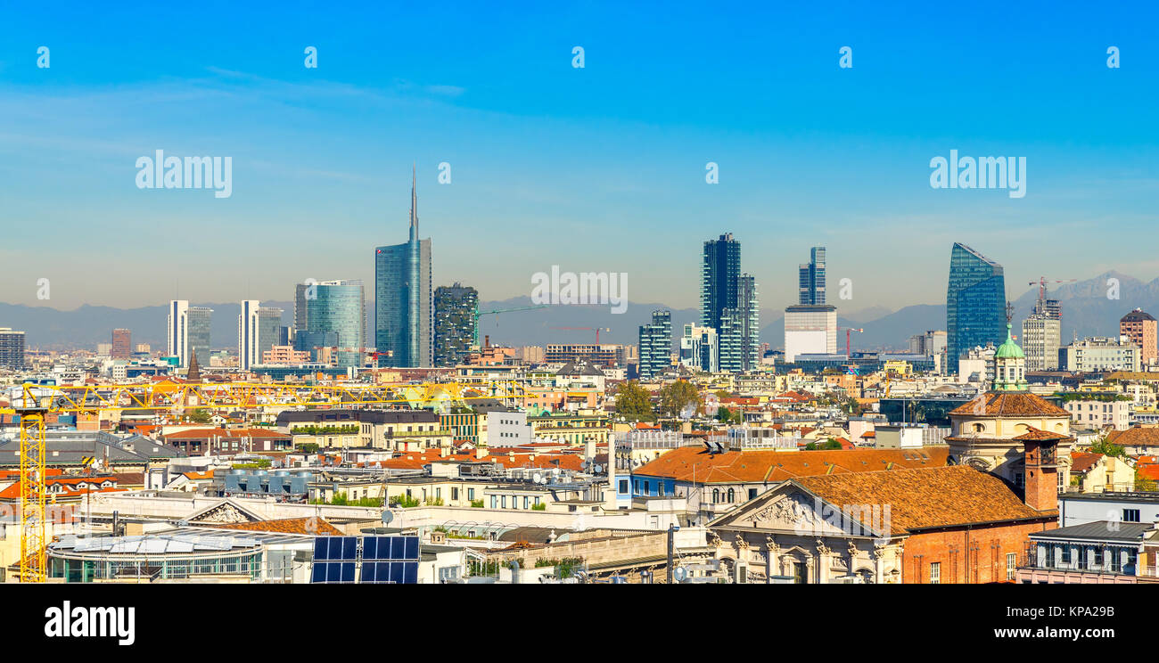 Skyline of Milan, Italy. Stock Photo